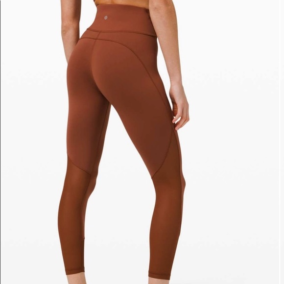 lululemon athletica Pants - Sz8 Lululemon Everlux and Mesh High Rise Tight 25” in Dark Terracotta. NWOT cond